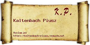 Kaltenbach Piusz névjegykártya